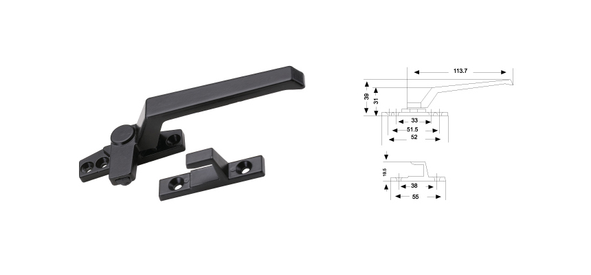 Casement Handle,Zinc Alloyed